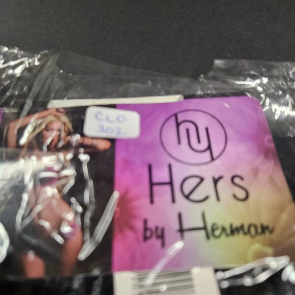 Hers by Herman 38B Black lacy bra with beads, XL Panties - Picture 2 of 8